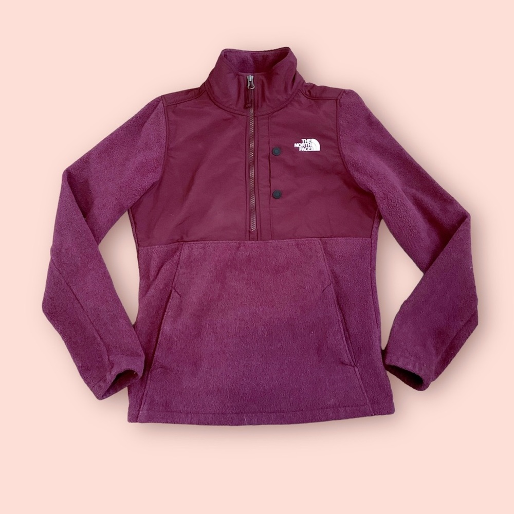 The North Face Women's Size XS 1/4 Zip Plum Long Sleeve Fleece Pullover Outdoor